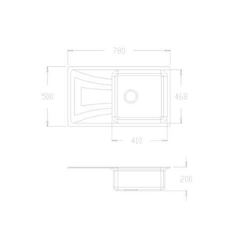 Кухненска гранитна бежова мивка 20х50х78см INTER CERAMIC - 2