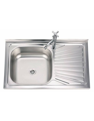 Кухненска мивка алпака с десен плот 80х50х18см INTER CERAMIC - 1