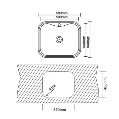 Кухненска мивка алпака 58х48х20см INTER CERAMIC - 4