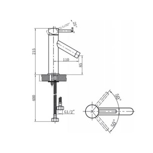 Смесител за умивалник Ескада INTER CERAMIC - 1 2