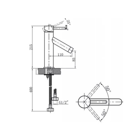Смесител за умивалник Ескада INTER CERAMIC - 2