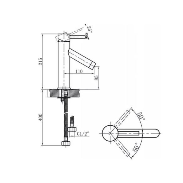 Смесител за умивалник Ескада INTER CERAMIC - 2