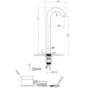 Автоматичен смесител за умивалник с фотоклетка хром INTER CERAMIC - 1 2