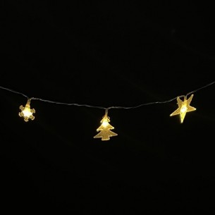 LED светещ гирлянд снежинка, звезда, елхичка 1.65м LIGHTEX - 2