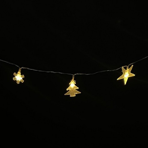 LED светещ гирлянд снежинка, звезда, елхичка 1.65м LIGHTEX - 2