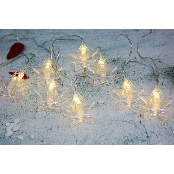 LED светещо въже 10 звезди с щипка 0.6W 1м LIGHTEX - 1