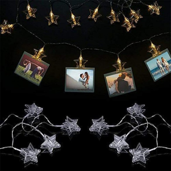 LED светещо въже 10 звезди с щипка 0.6W 1м LIGHTEX - 2