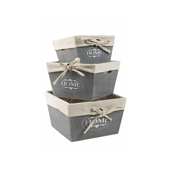 Кутия за съхранение HOME 20x20x12см сива MIKA - 1