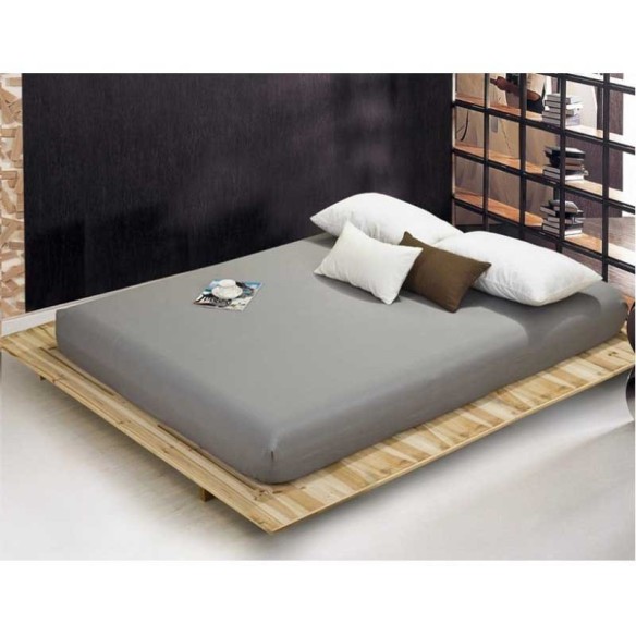 Чаршаф с ластик ранфорс светлосив 160x200x20 см RAKLA - 1