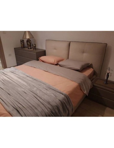 Спален комплект за малка спалня 4 части светлорозово/сиво RAKLA - 1