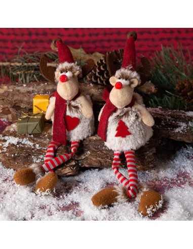 Коледен декоративен елен с висящи крака 30x18x6 см - 1