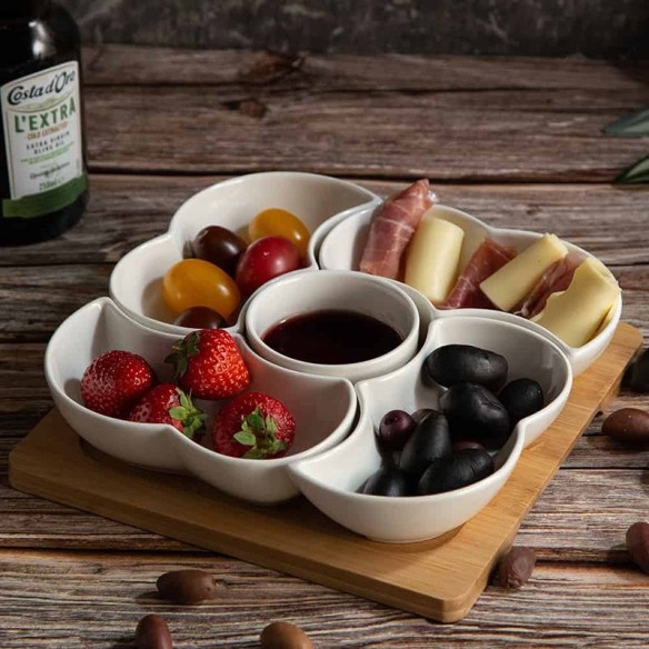 Плато за сервиране с пет купички серия Бамбук - 2