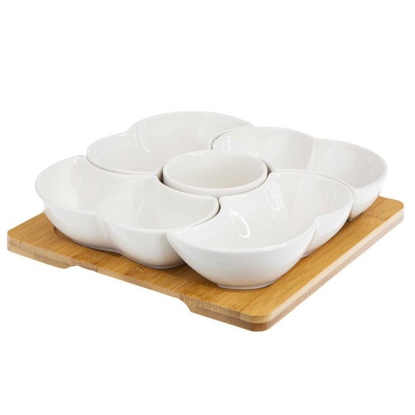 Плато за сервиране с пет купички серия Бамбук - 4