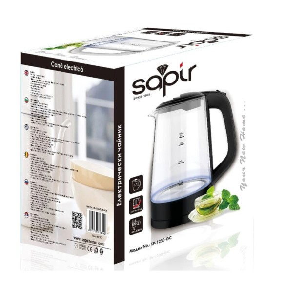 Електрическа кана 2200W 1.7л черна SAPIR - 5