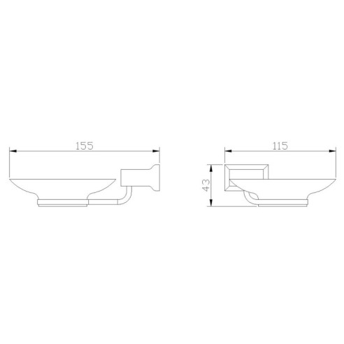 Стъклена сапунерка с държач 303 Евкалипт - 1
