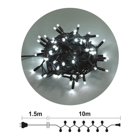 Гирлянд 100 бели LED лампички 10м ENIGMA - 1