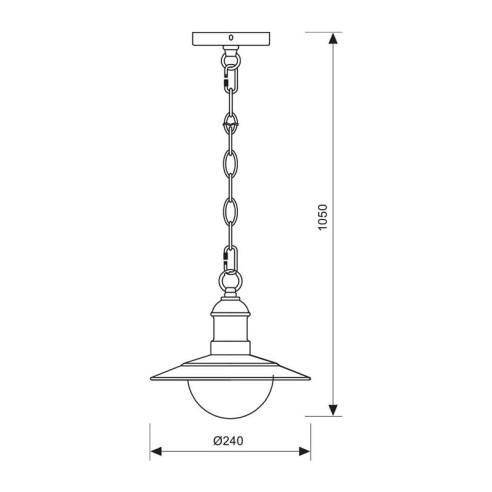 Фенер Riviera H010/GR, висящ, тъмносив, IP44 VIVALUX - 2