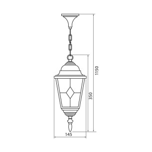 Фенер Murano, висящ, античен месинг, IP44 VIVALUX - 1 2