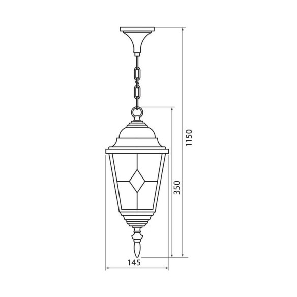 Фенер Murano, висящ, античен месинг, IP44 VIVALUX - 2