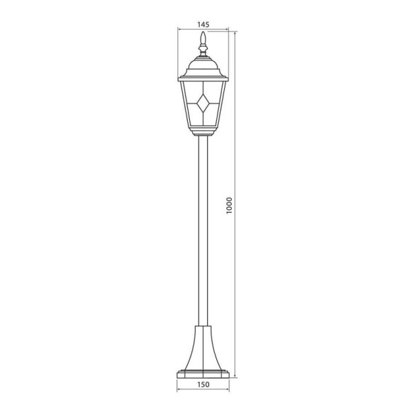 Фенер със стълб Murano, стоящ, античен месинг, IP44 VIVALUX - 1