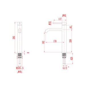 Висок смесител за кухня San Remo стоящ FORMA VITA - 1 2