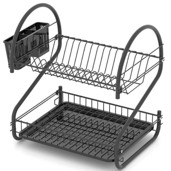 Сушилник за съдове 2 нива черен ТК КВ 018B TEKNO TEL