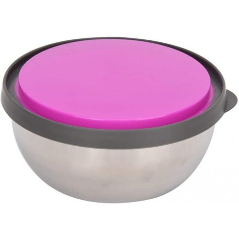 Комплект метални купи за храна с цветни капаци 3 бр. - 3