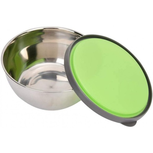 Комплект метални купи за храна с цветни капаци 3 бр. - 6