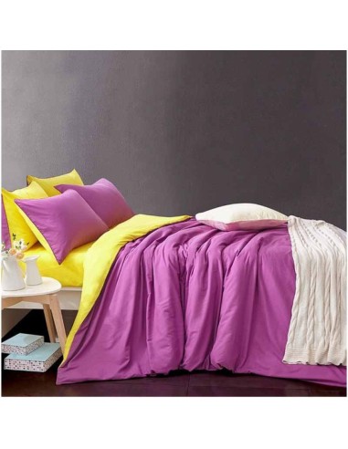 Спален комплект за макси спалня ранфорс лилаво/жълто RAKLA - 1