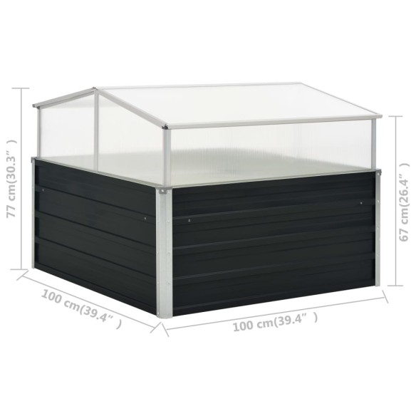 Мини парник с повдигащ покрив, 100x100x77 см, поцинкована стомана - 7
