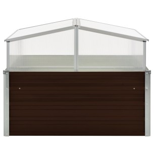 Мини парник, 100x100x85 см, кафяв с повдигащ покрив - 1 2