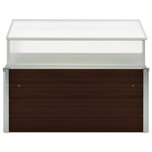 Мини парник, 100x100x85 см, кафяв с повдигащ покрив - 3