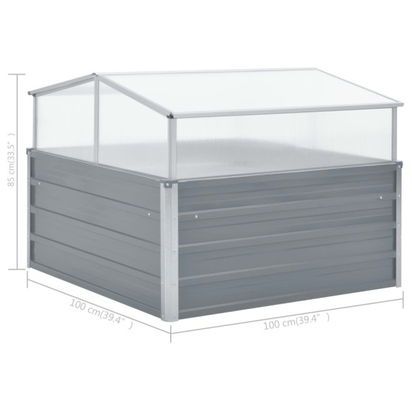 Мини парник с повдигащ покрив, 100x100x85 см,  сив - 7
