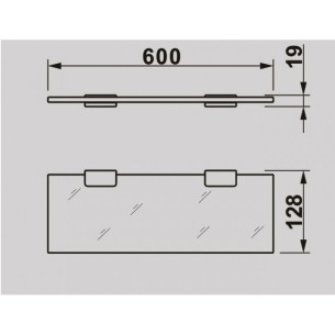 Стъклена лавица за баня Erin ICA 2591 INTER CERAMIC - 1 2