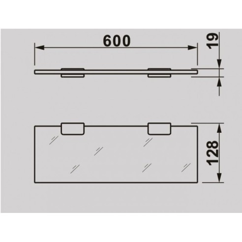 Стъклена лавица за баня Erin ICA 2591 INTER CERAMIC - 2