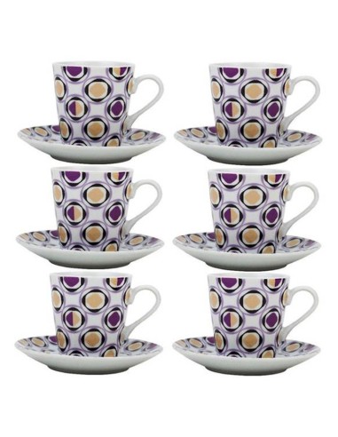 Комплект от 6 чаши за кафе с геометрични фигури 110 мл NAVA - 1