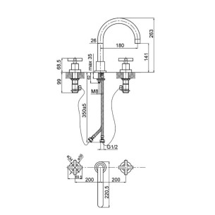 Смесител за вграждане стоящ Vicenza FORMA VITA - 1 2