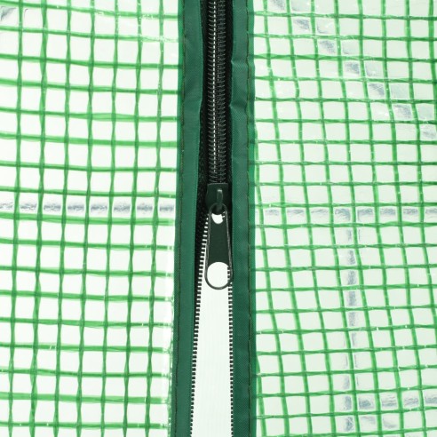 Тунелна оранжерия с 12 рафта, стомана и полиетилен, 143x214x196 см - 3