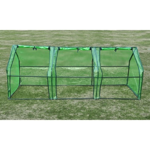 Парник с 3 врати - 240 х 90 х 90 см - зелен - 2