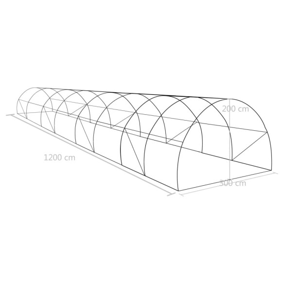 Оранжерия - 12x3x2 м - полиетилен и стомана - 36м² - 12