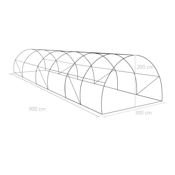 Оранжерия -  9x3x2 м - полиетилен и стомана - 27м² - 12