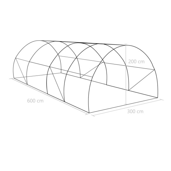 Оранжерия -  6x3x2 м - зелена - полиетилен и стомана - 18м² - 12