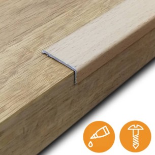 Г-образна алуминиева лайсна 40мм бук 2.7м - 1 2