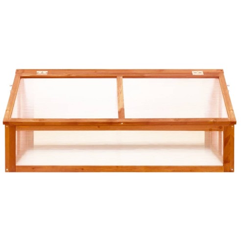 Мини оранжерия - 114x80x50 см - кафяво чамово дърво - 3