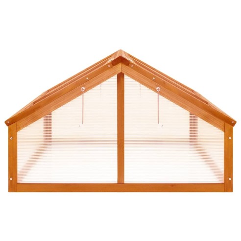 Мини оранжерия - 114x80x50 см - кафяво чамово дърво - 4