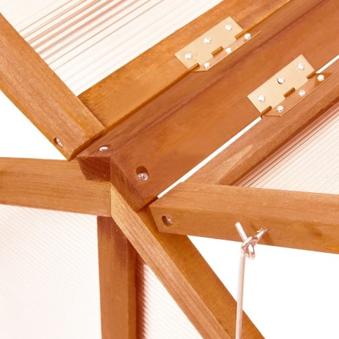 Мини оранжерия - 114x80x50 см - кафяво чамово дърво - 5