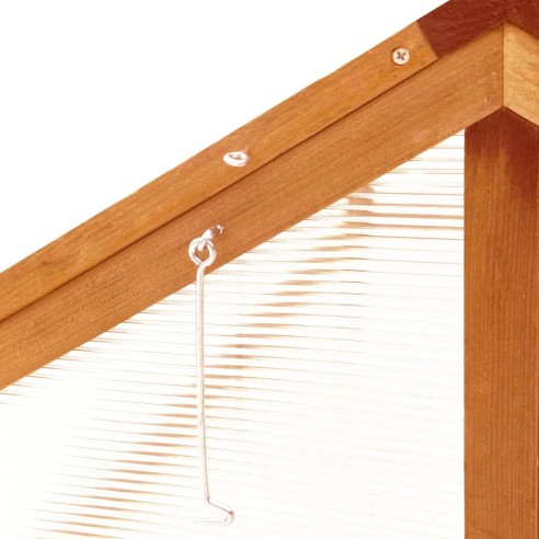 Мини оранжерия - 114x80x50 см - кафяво чамово дърво - 6