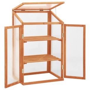 Мини оранжерия - 60x45x100 см - правоъгълна - дърво - 1 2