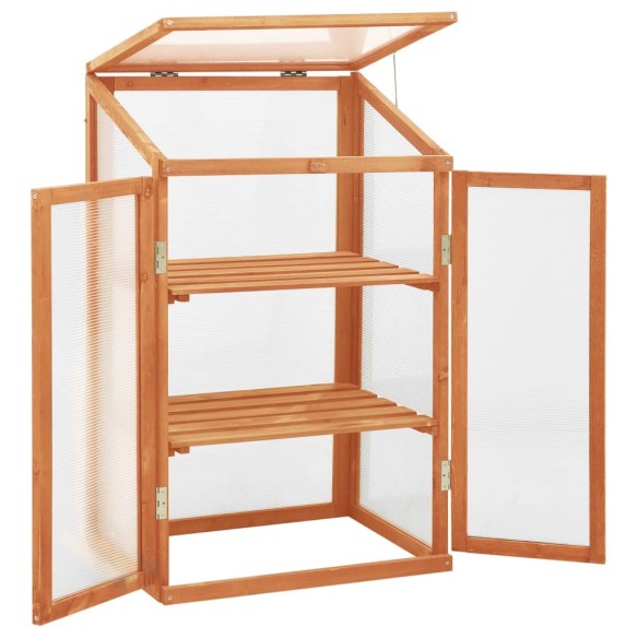 Мини оранжерия - 60x45x100 см - правоъгълна - дърво - 2