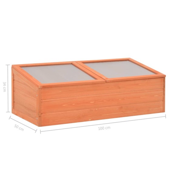 Мини оранжерия - 100x50x34 см - дърво и поликарбонат - 10
